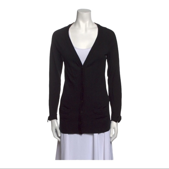 KATE SPADE NY Womens Black Cashmere Blend Knit Button Up Cardigan Sweater - Picture 11 of 11
